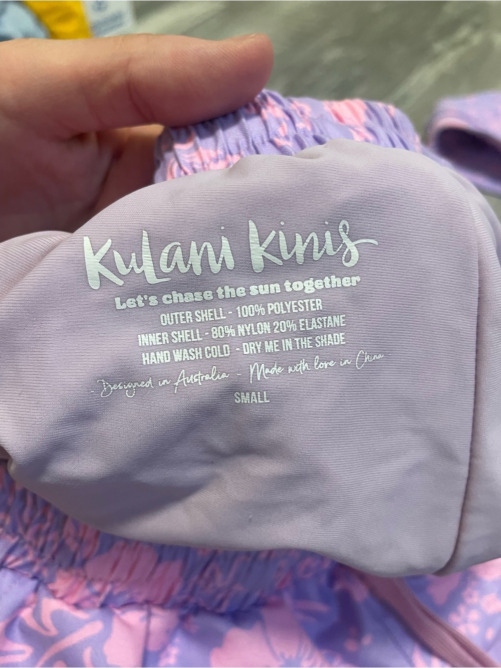 Kulani Kinis Lilac and Pink Floral Swim Shorts and Top - Picture 4 of 5